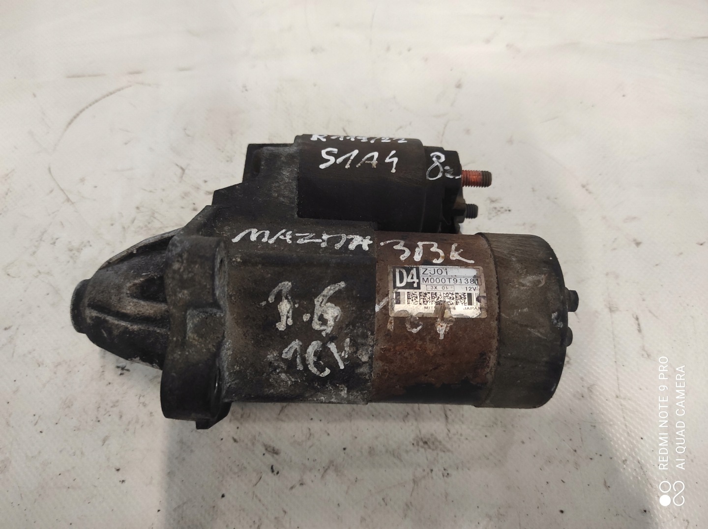 MAZDA 3 1.6 16V starter M000T33371