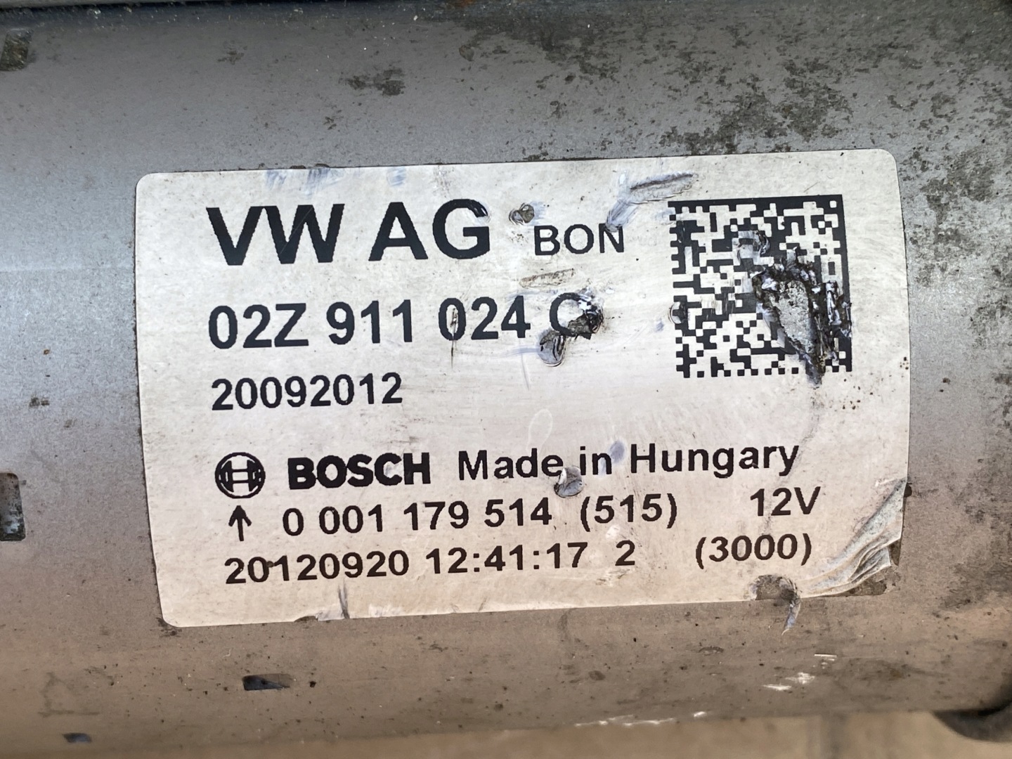 VW AUDI SKODA starter 02Z911024Q