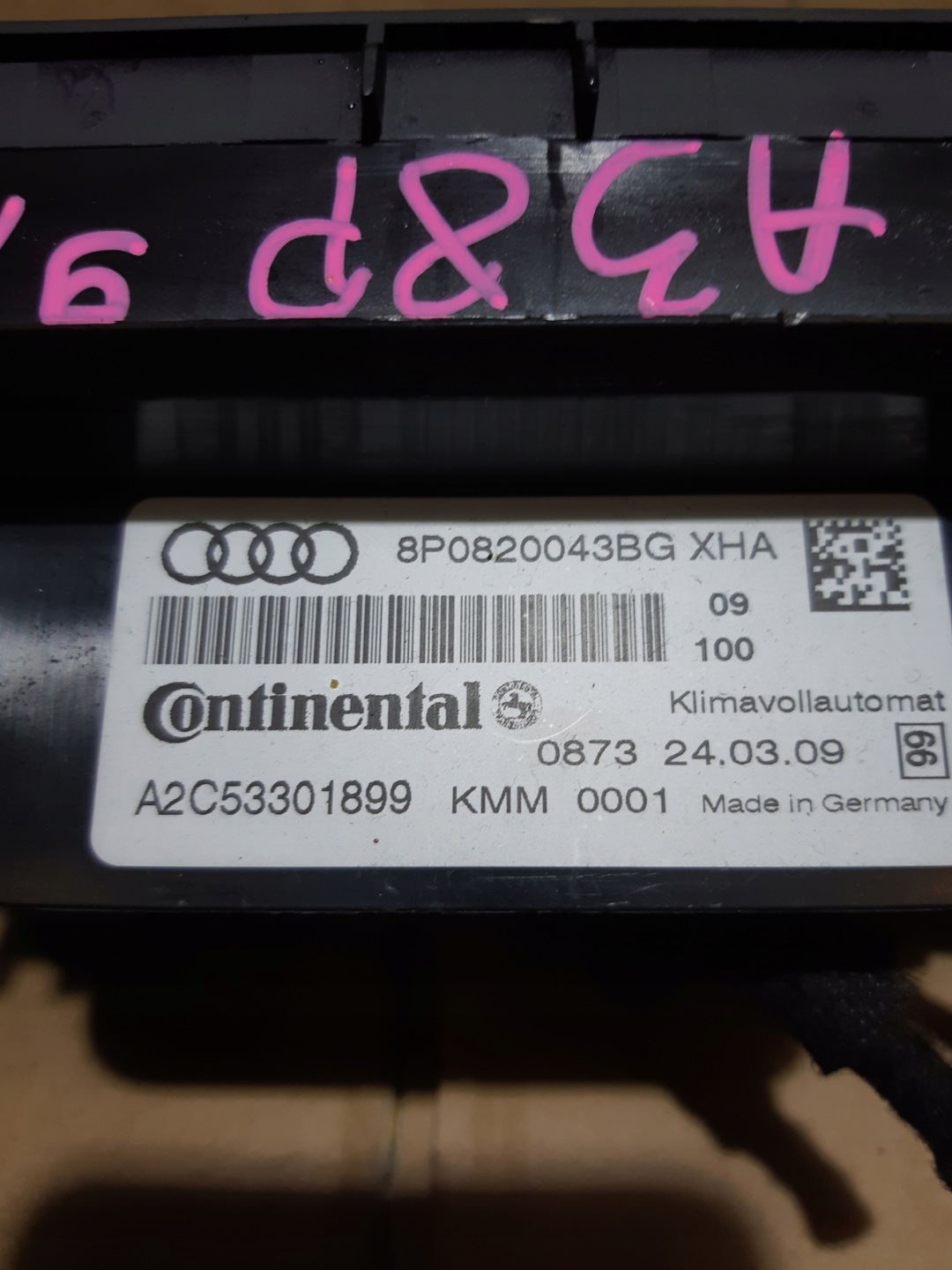 AUDI A3 8P LIFT PANEL klimaanlage des lüfters 8P0820043BG