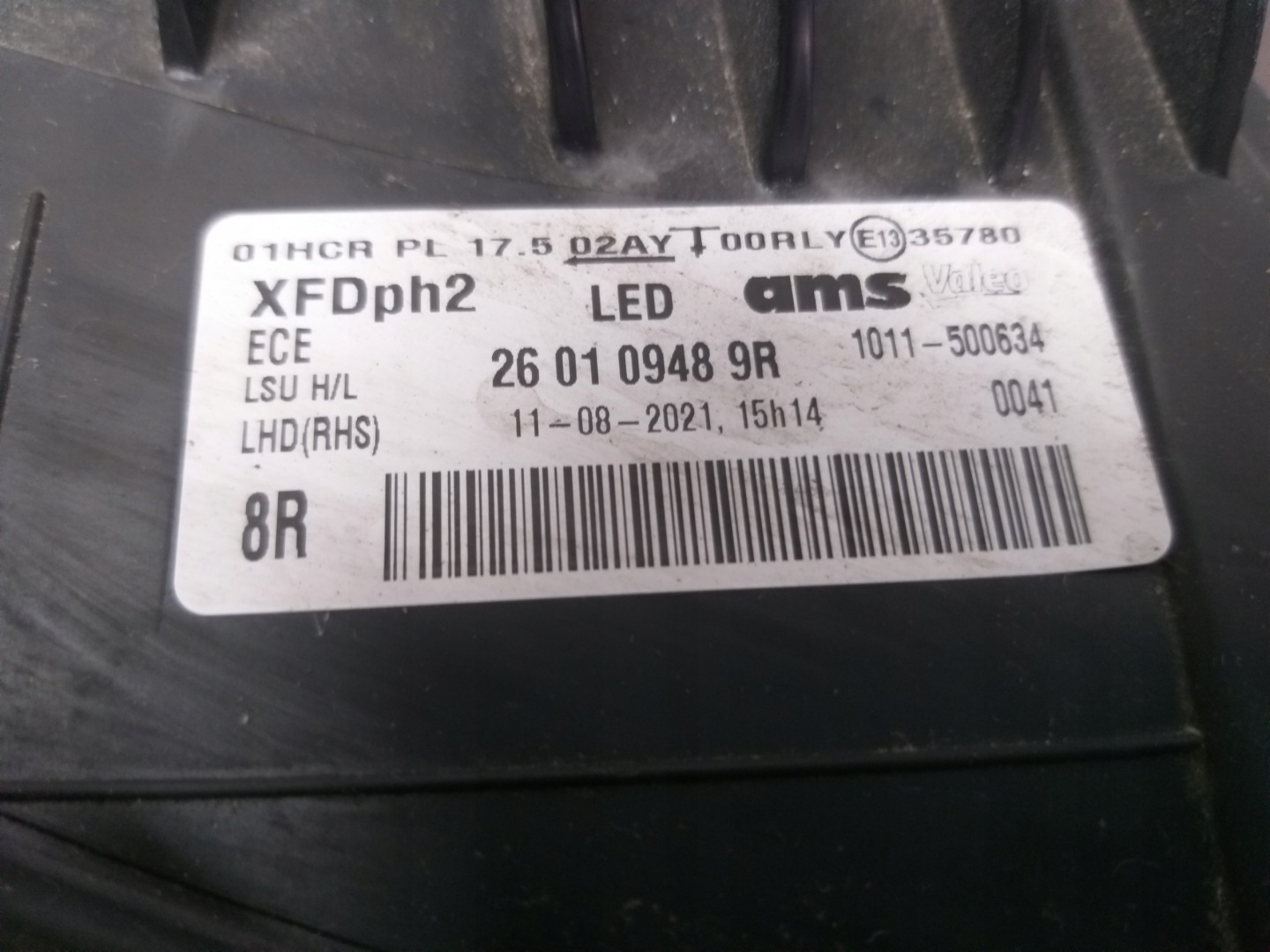 LIGHT FRONT RIGHT RENAULT TALISMAN LIFT FULL LED