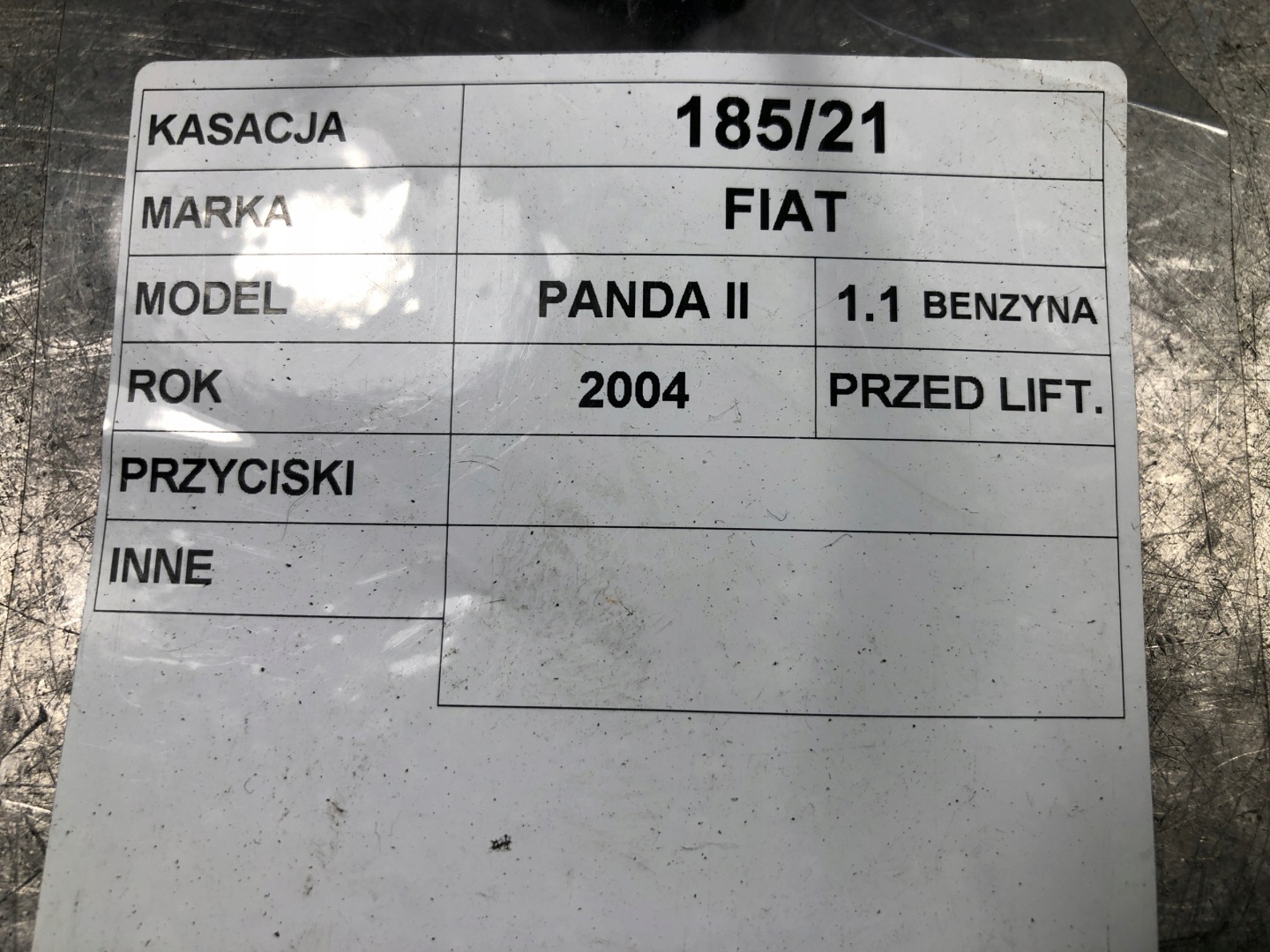 Panel Leuchten des warnblickschalters Fiat Panda II 735357118