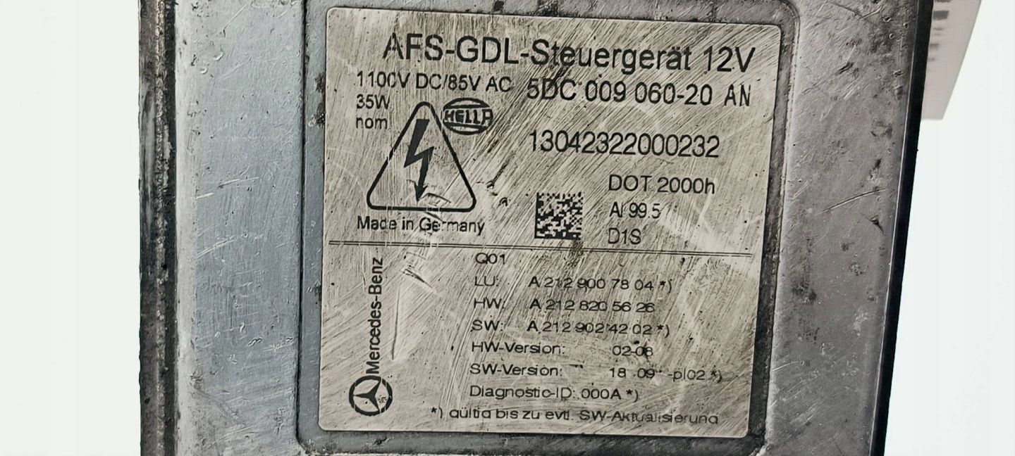 control unit A2129007804 Mercedes-BENZ W212 E350