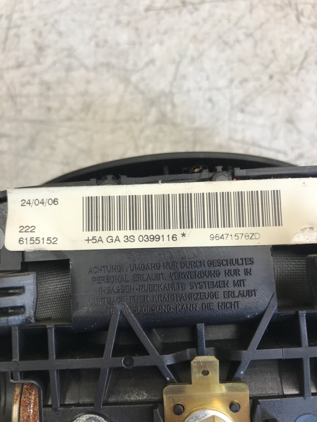 airbag airbag autisti CITROEN C4 e 96471578ZD