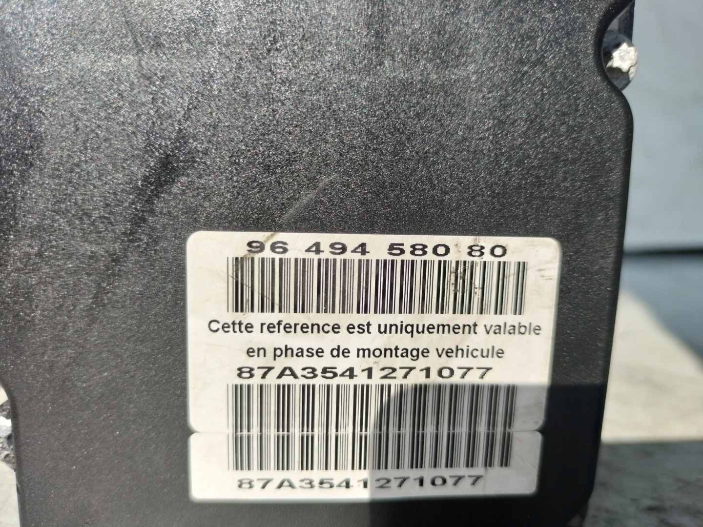 PEUGEOT 307 Pompa ABS 9649458080 0265950368