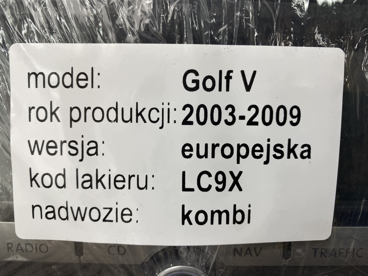 VW GOLF V 03-08 FABRYCZNE RADIO CD 1K0035191D OE