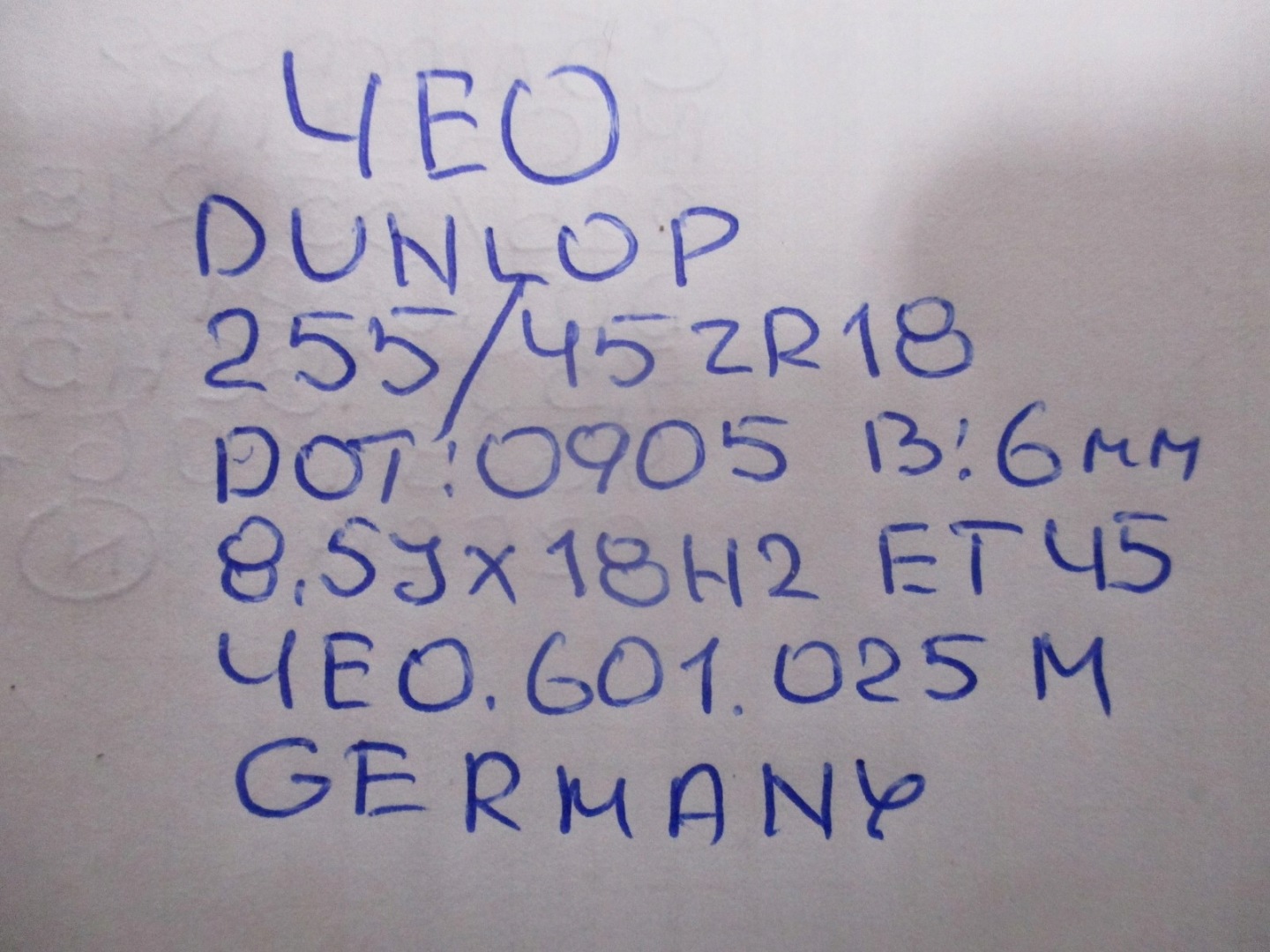 wheel spare AUDI A8 4E0 R18 6MM