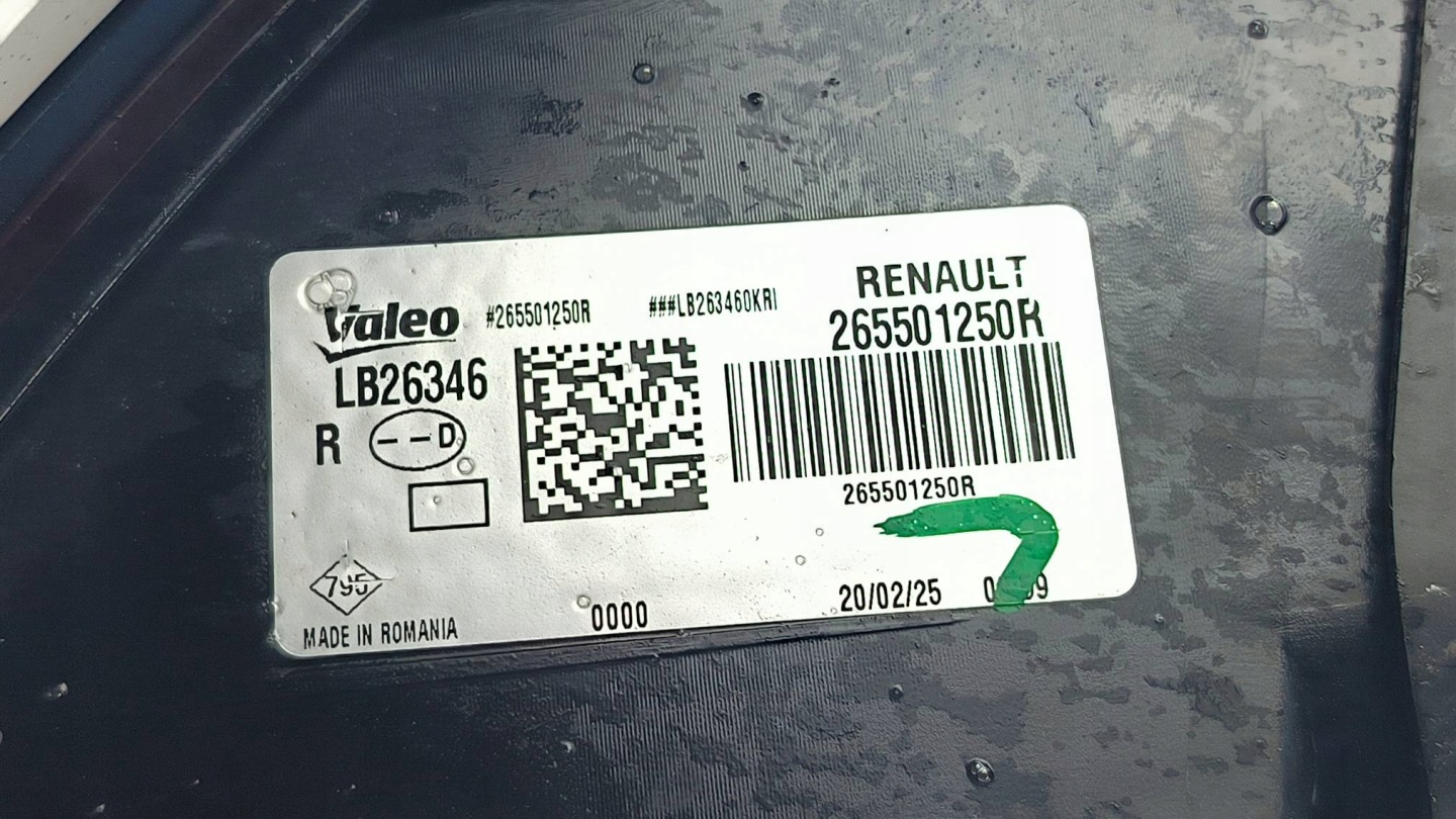 light right rear part 265501250R DACIA BIGSTER and
