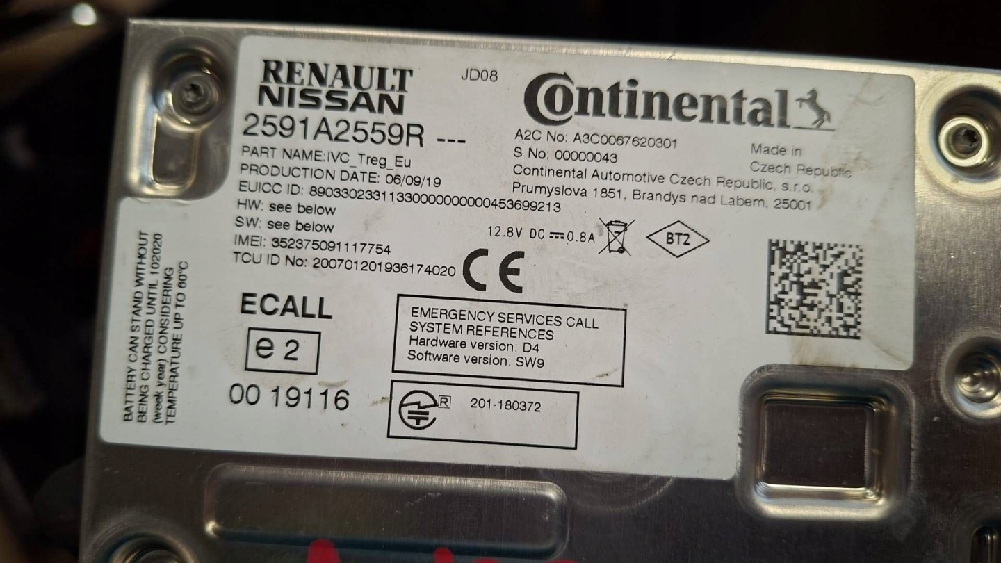 module control unit radia Renault Espace V Captur II 2591A2559R