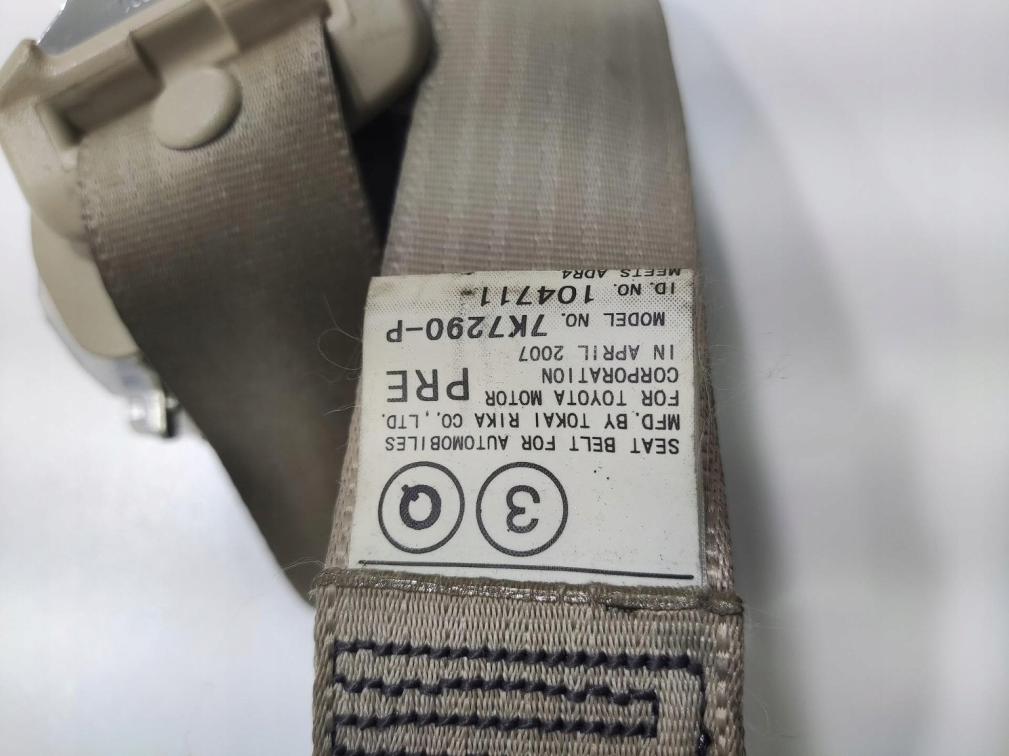 tension belt safety right front LEXUS RX II 2003-2008 7K7290-P