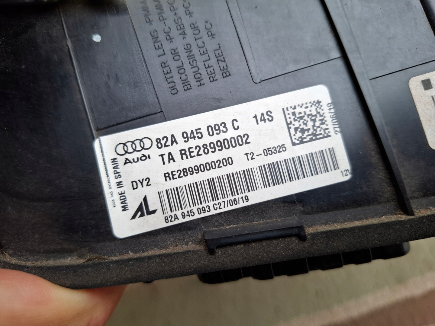 AUDI A1 II 82A light bonnet left rear LED 82A945093C