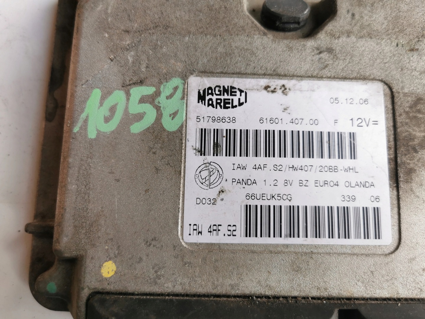 FIAT PANDA 1.2B 51798638 61601.407.00 computer ECU