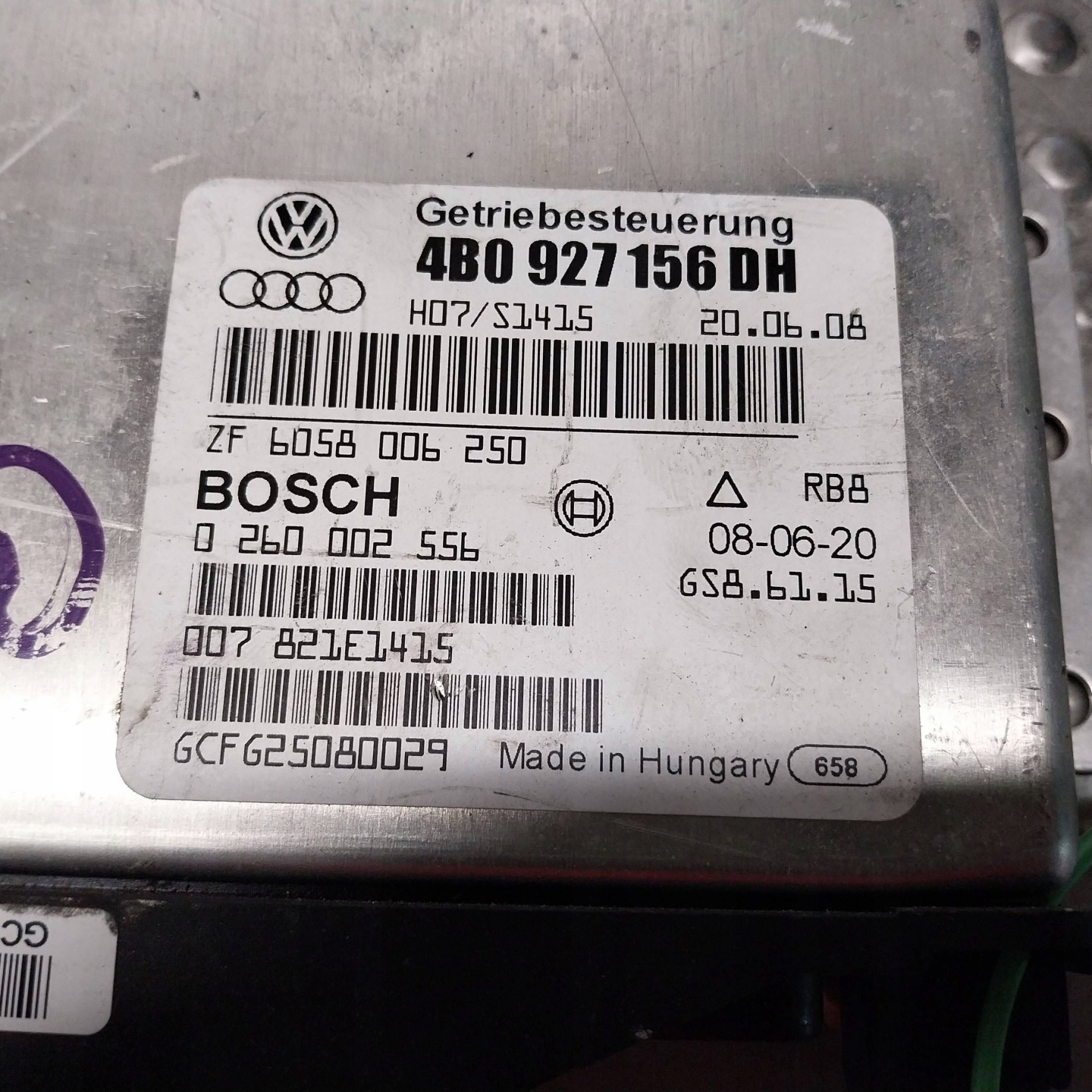 computer gearboxes AUTOMAT 4B0927156DH 0260002556 AUDI A6 C5 2.7 BITURBO