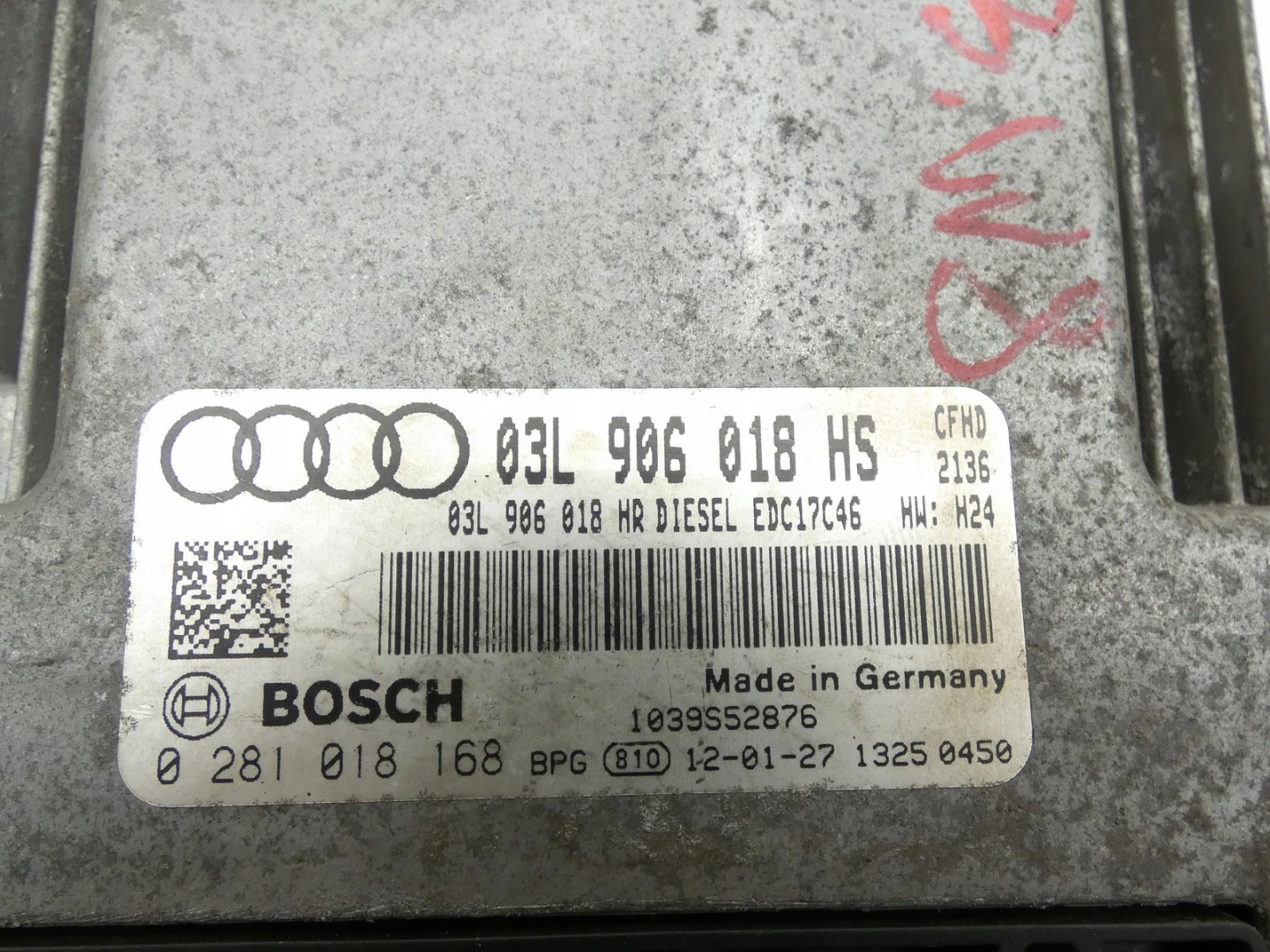control unit computer of the engine AUDI A1 8X 2.0 TDI CFH 03L906018HS