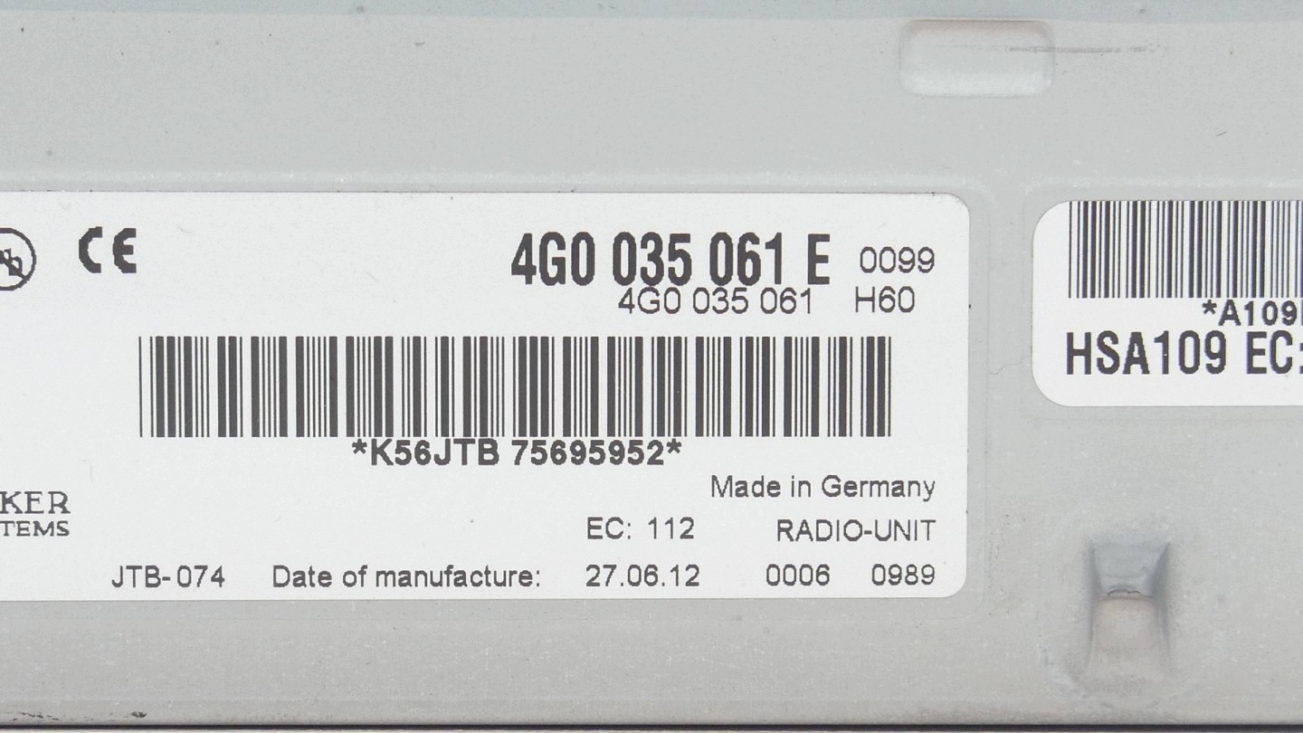Modulo autoradio TUNER RADIA AUDI A4 B8 A5 8T A6 C7 Q5 4G0035061E