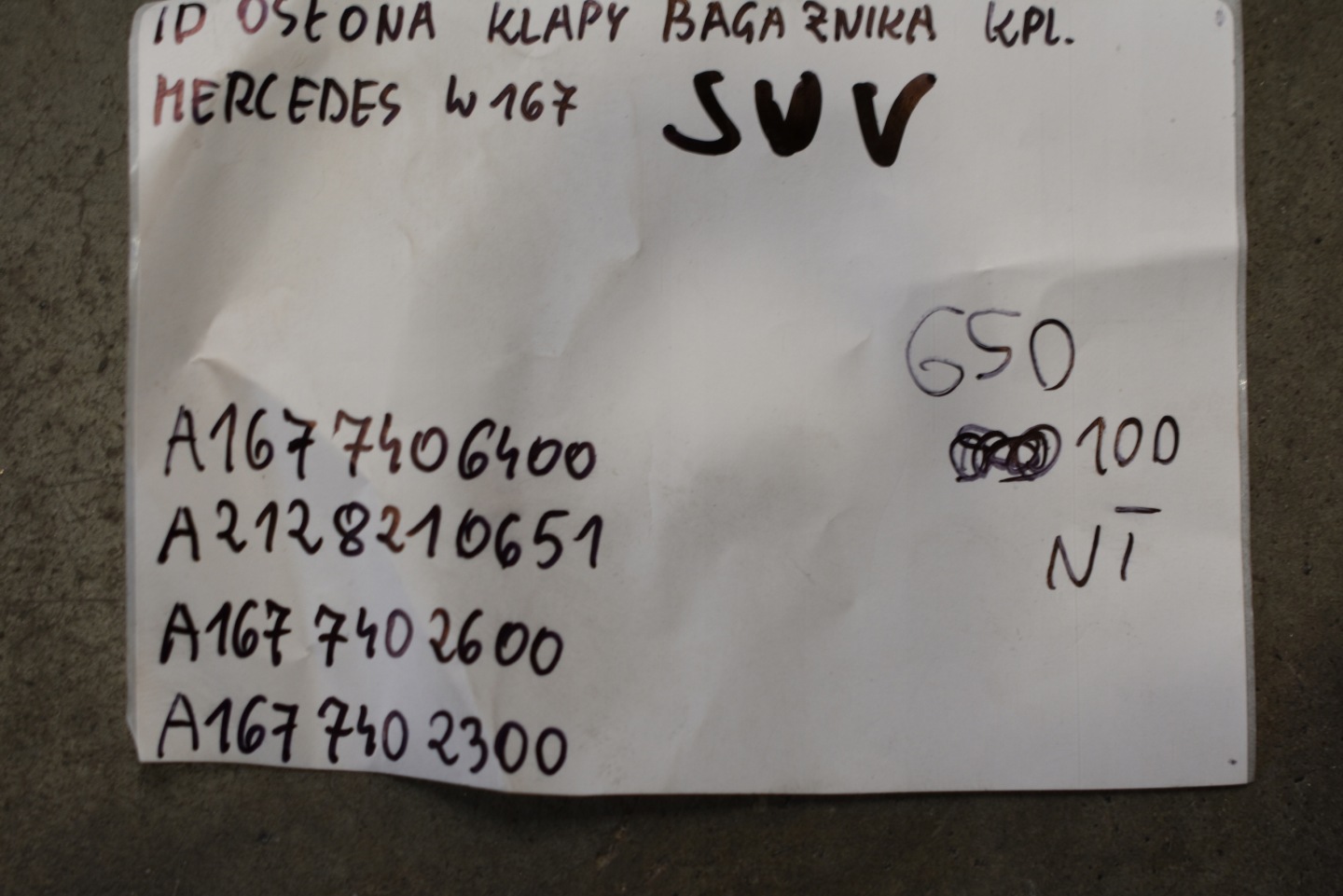 perfect condition cover bonnet boot KPL. MERCEDES W167 SUV 1