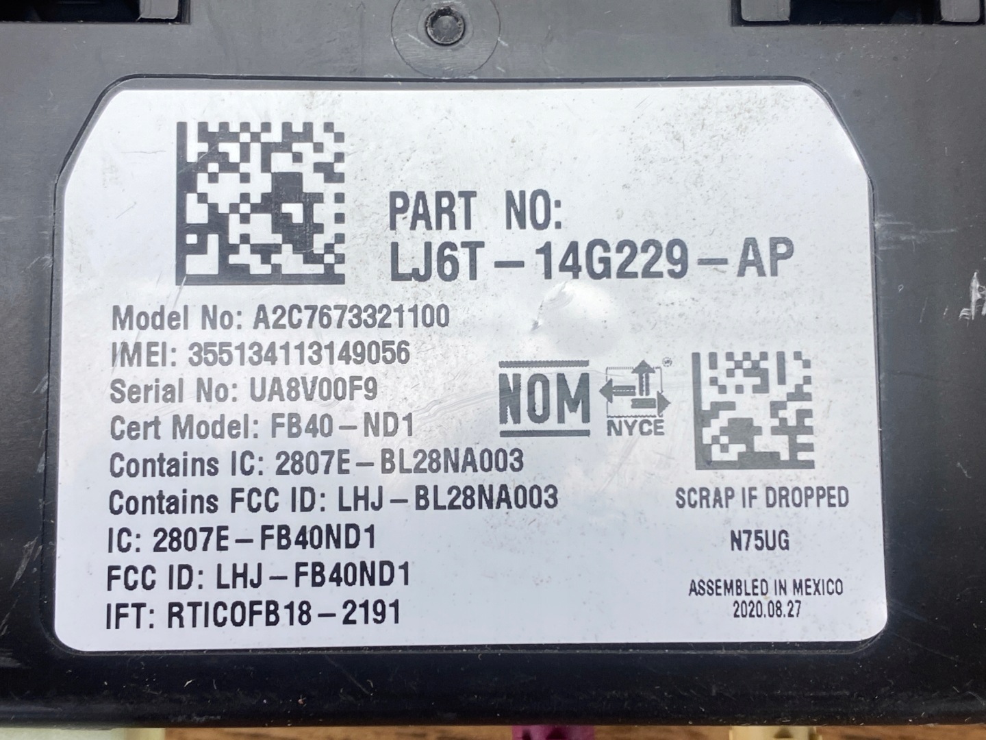 module control unit Ford Escape Kuga MK3 2020+ USA