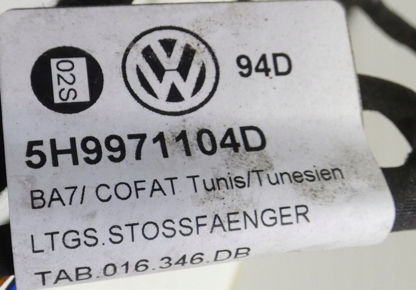 VW GOLF 8 2019- 4 PDC 5H9971104D PDC CABLAGGIO CABLAGGIO POSTERIORE PARCHEGGIO