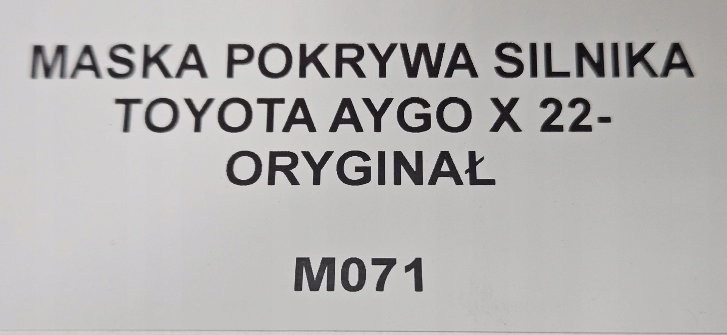 Cofano TOYOTA AYGO X 2022- Originale