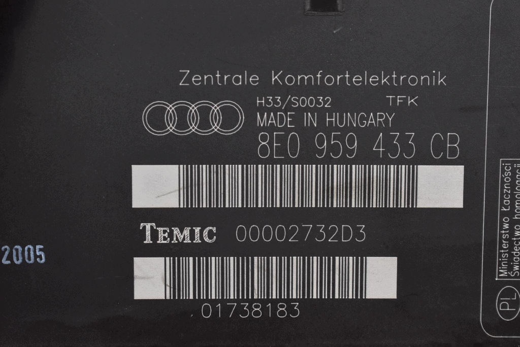 unité commande confort 8E0959433CB AUDI A4 B7 1.9 TDI 115 KM 04-08