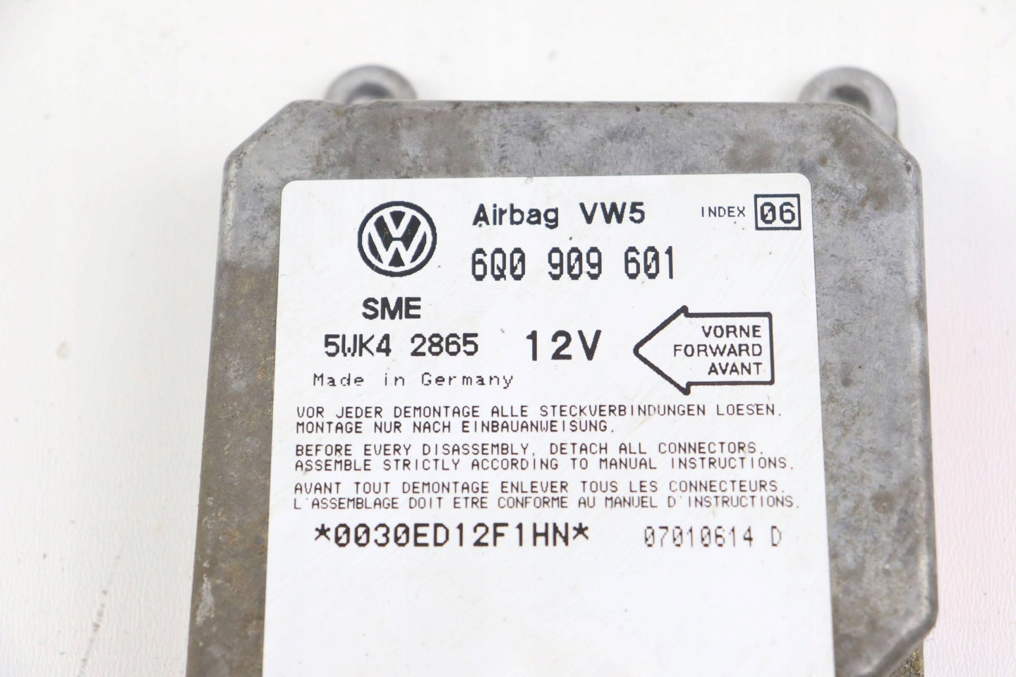 VW POLO 6N III module SENSOR airbag 6Q0909601 07010614D INDEX 06
