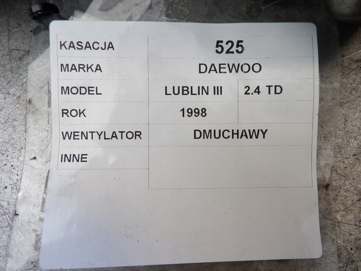 Daewoo Lublin III ventilátor topení 2,4TD