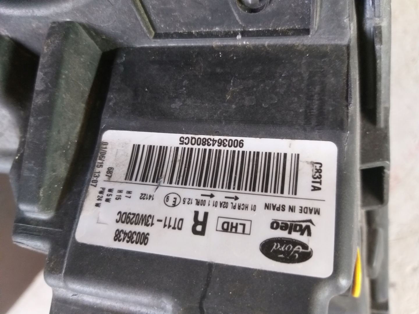 LIGHT FRONT RIGHT FORD CONNECT MK2