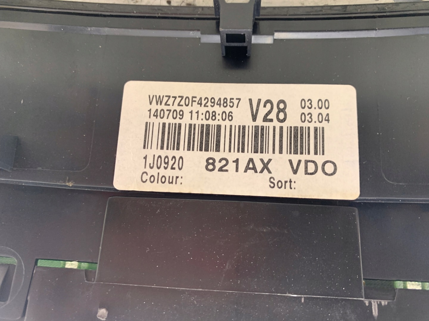 VW GOLF IV 1.6 dials dials 1J0920821AX
