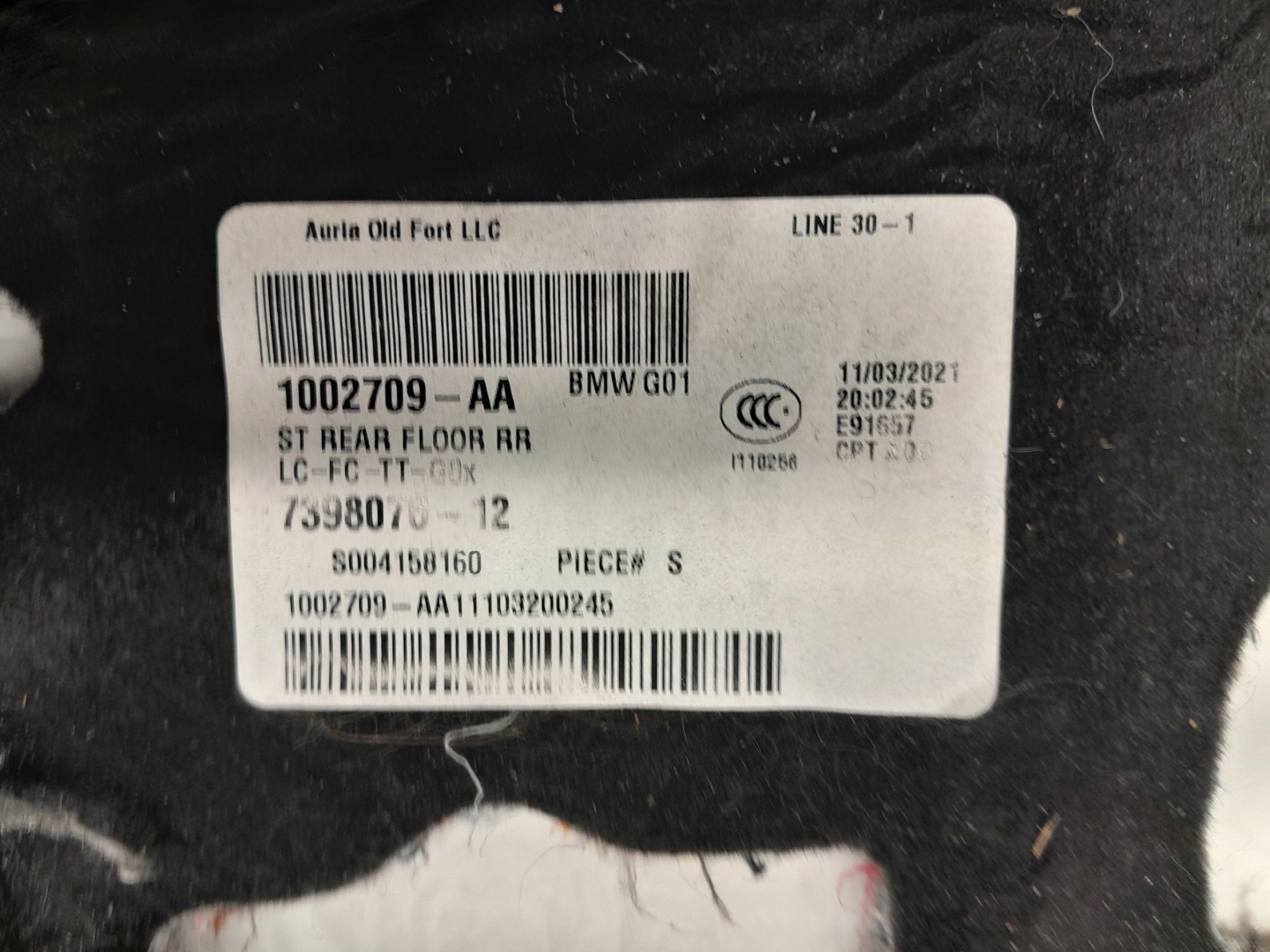 BMW X3 G01 LCI hangszigetelő emelet hátsó 7398076