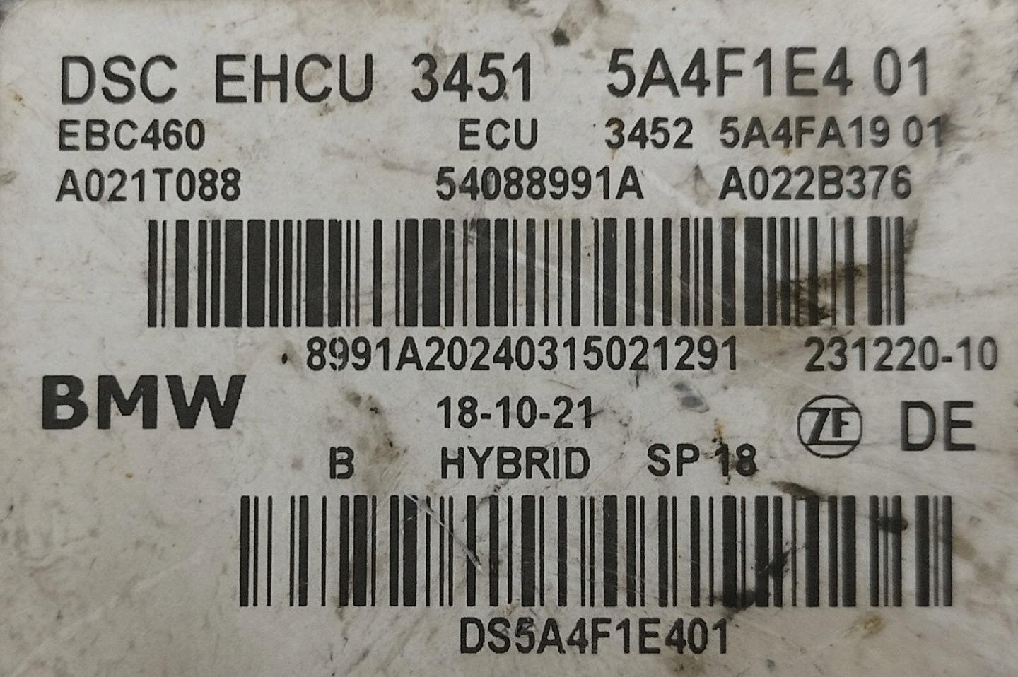 control unit POMPY ABS BMW 5 G30 G31 5A4F1E4