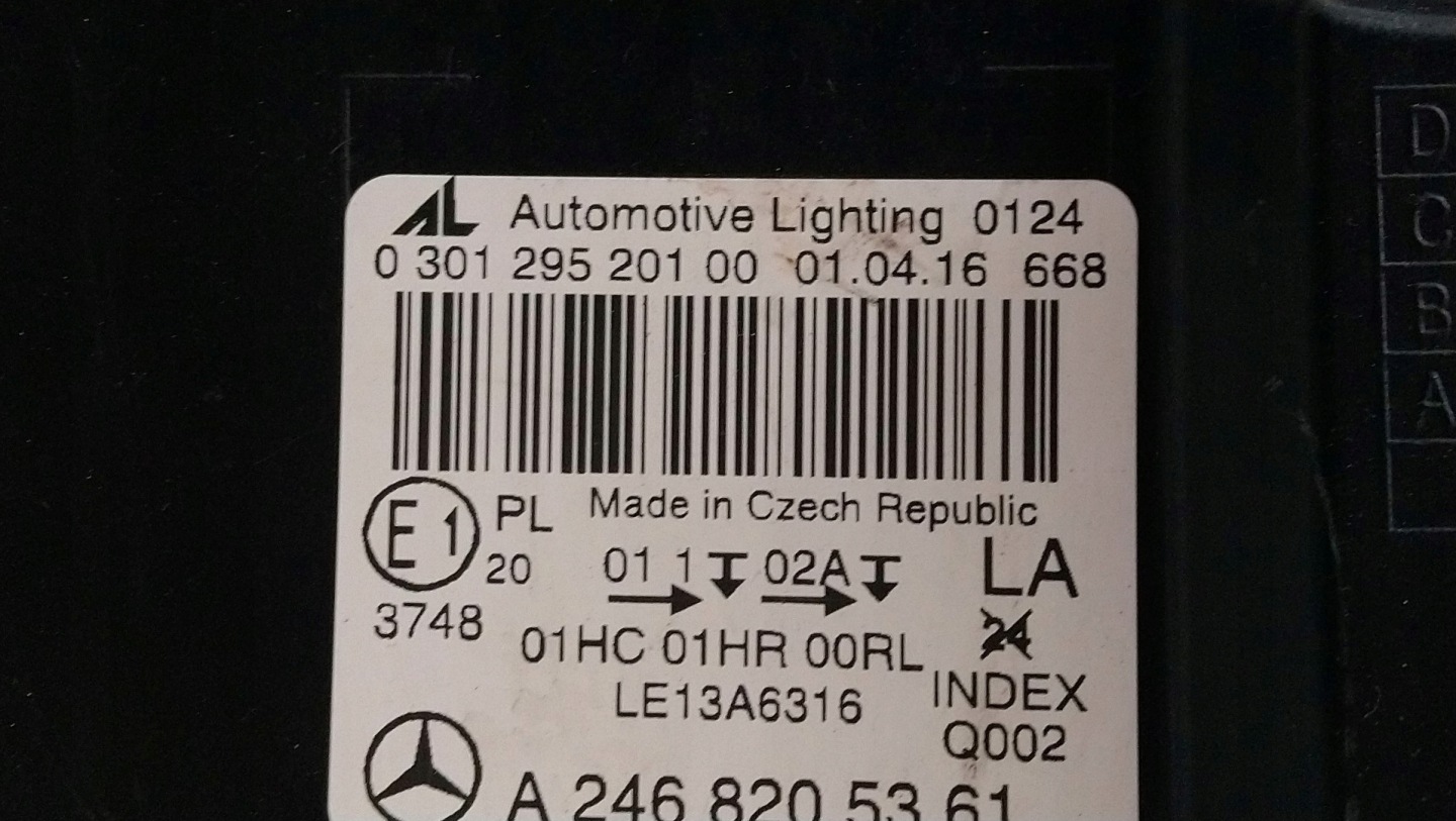 light left front MERCEDES B-KLASA 246 LIFT 14