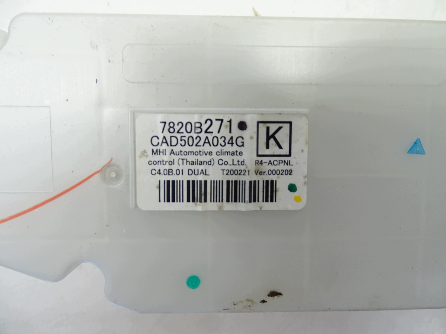 control panel air conditioning devices MITSUBISHI L 200 7820B271
