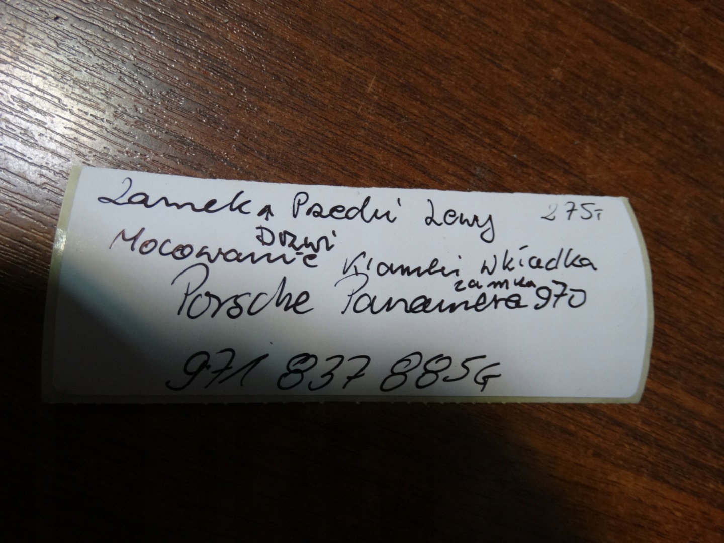 IDEALNE Support plaque Poignées Insert de la serrure Avant Gauche PORSCHE PANAMERA 971 1