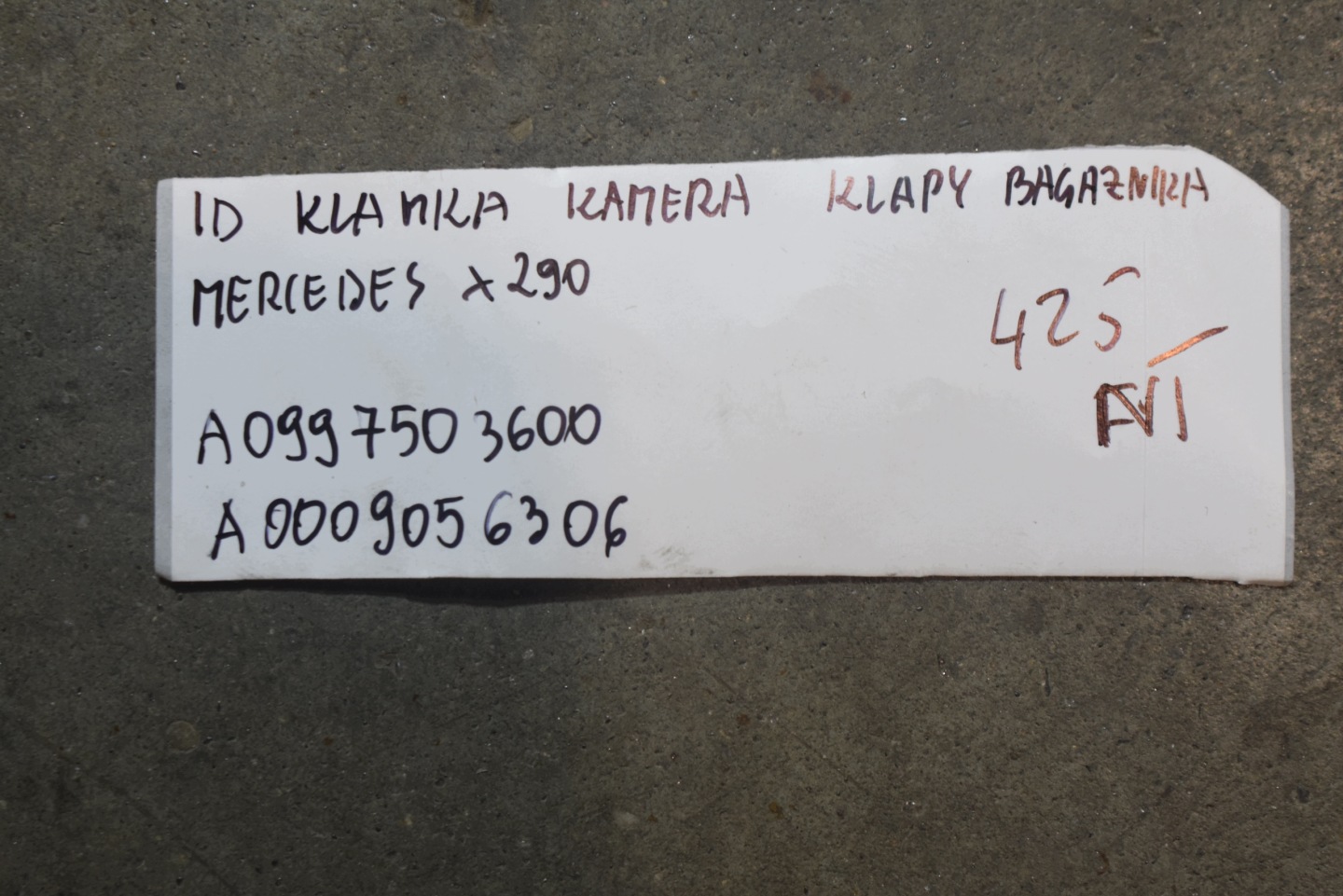 perfect condition handle KAMERA bonnet boot MERCEDES X290 1