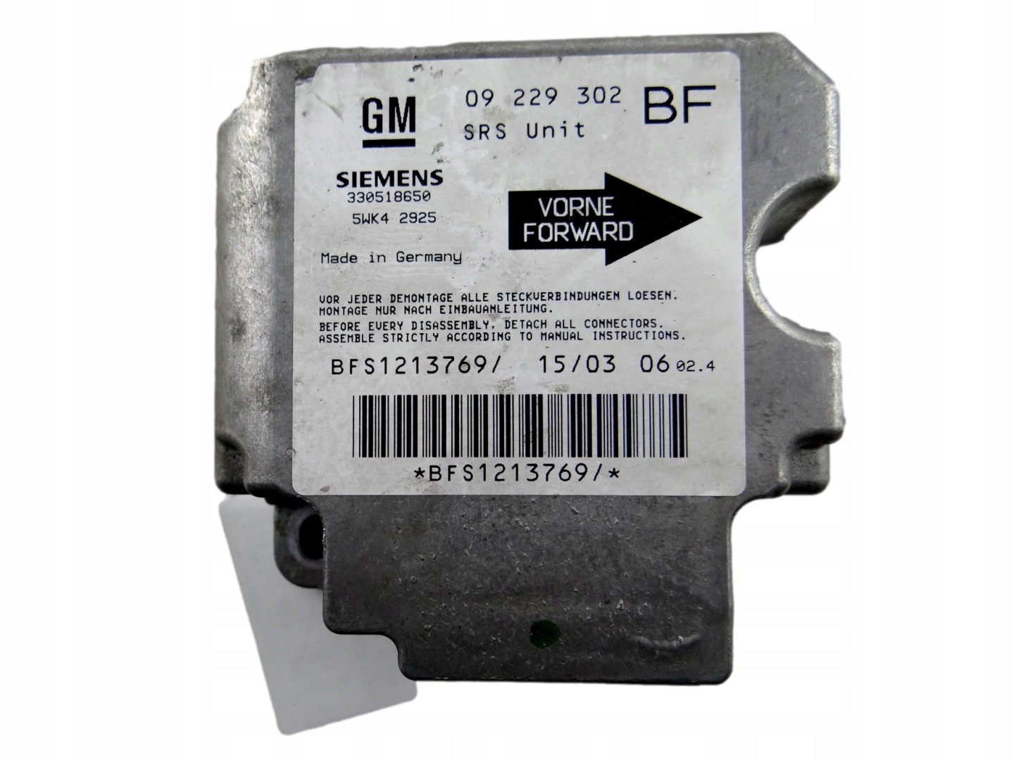 module SENSOR airbag OPEL ASTRA G 09 229 302
