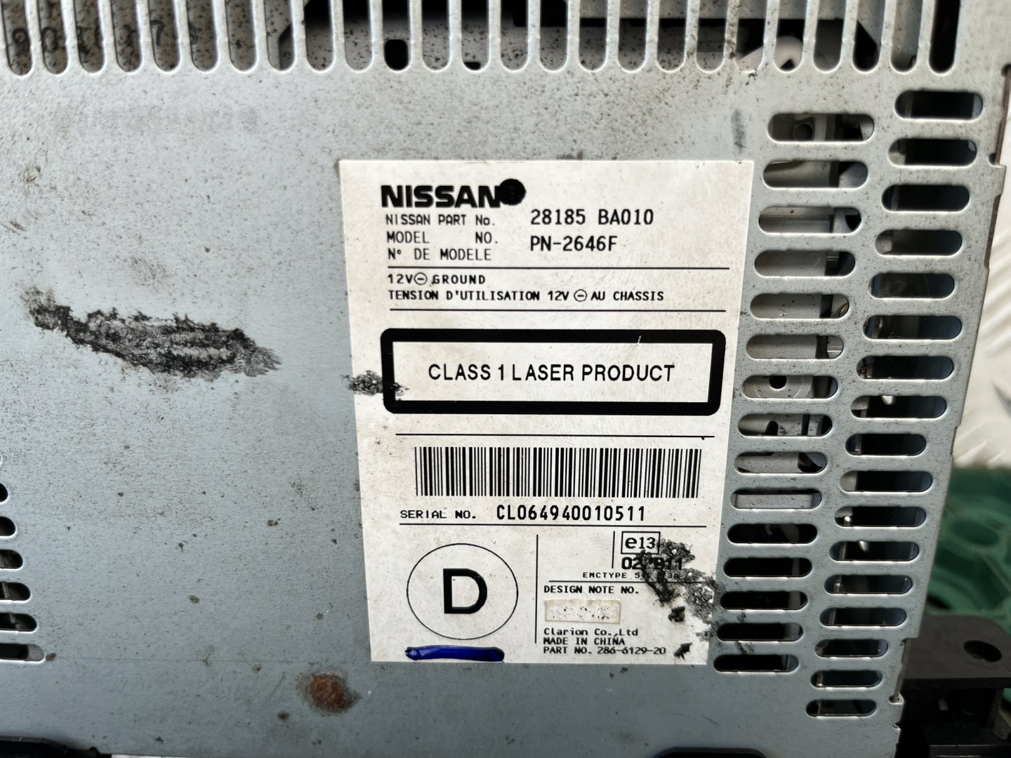 NISSAN PRIMERA P12 02- PANEL player changer CD 28185BA010 original