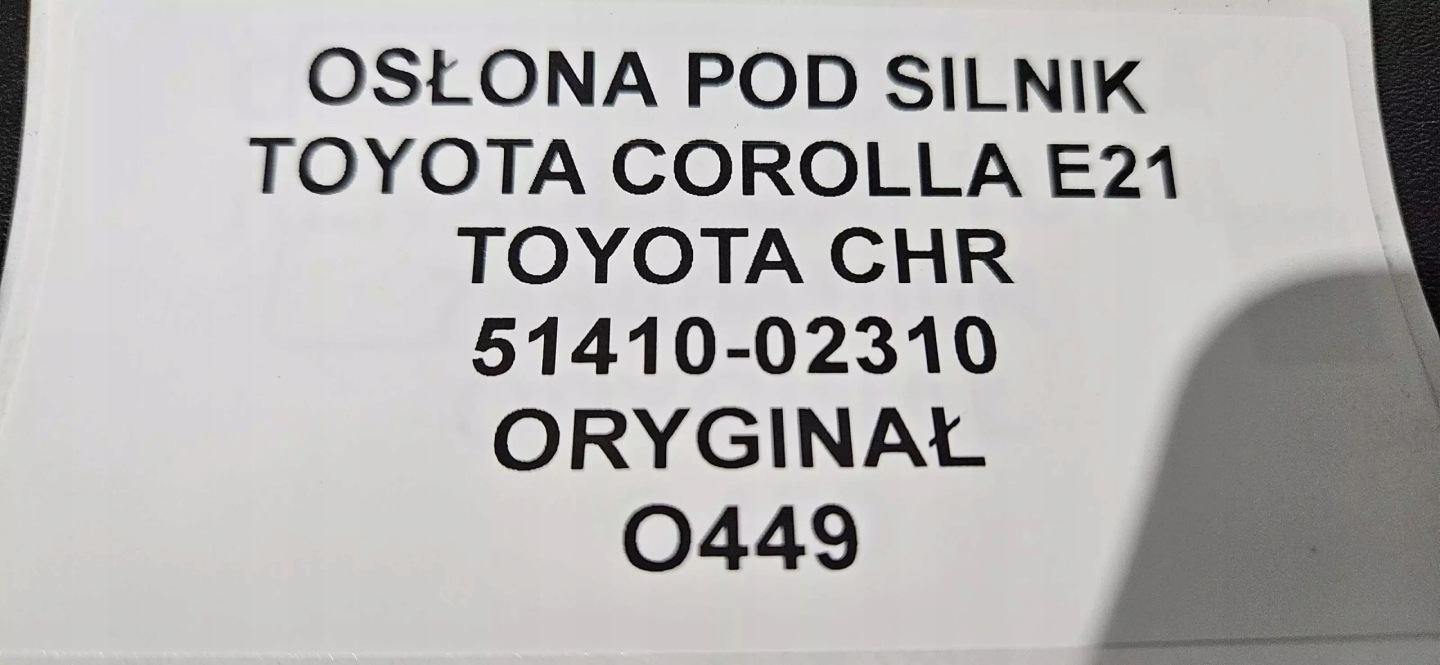 cover below engine TOYOTA CHR 51410-02310 original
