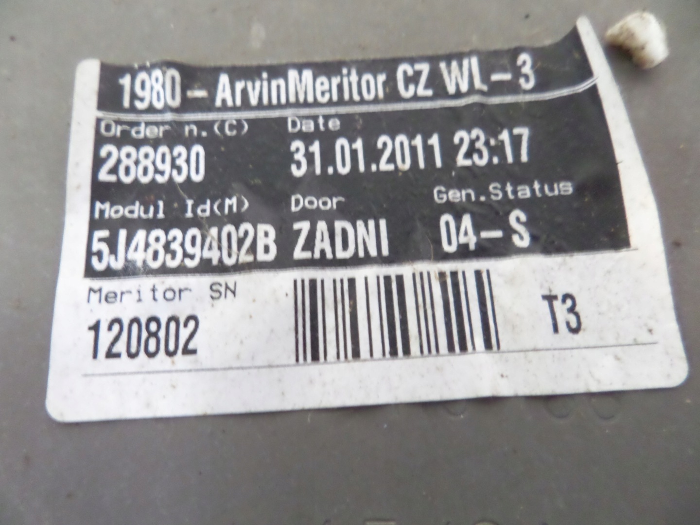 window regulator rear part right SKODA FABIA II 07-15