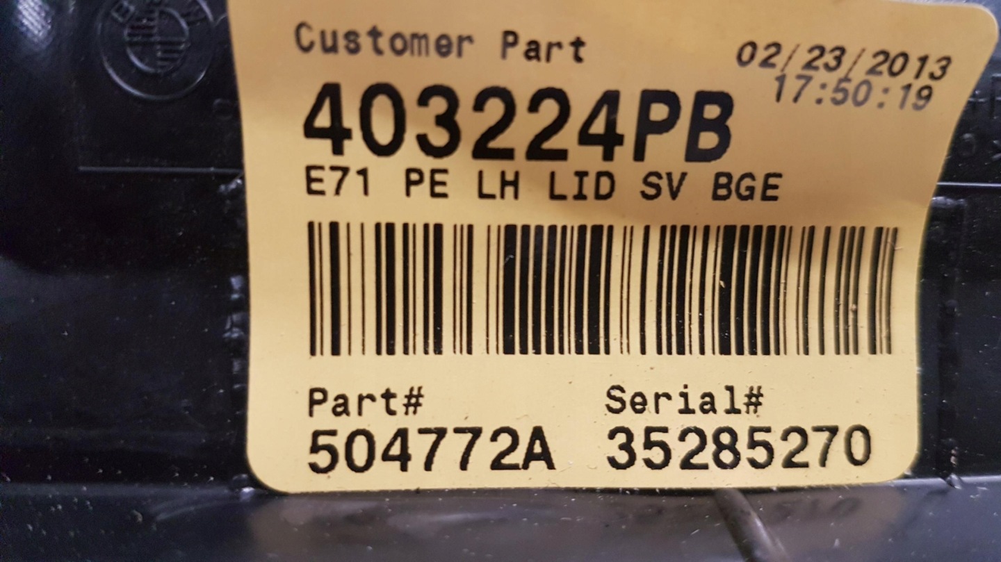 side cover boot left BMW X6 E71 7246987