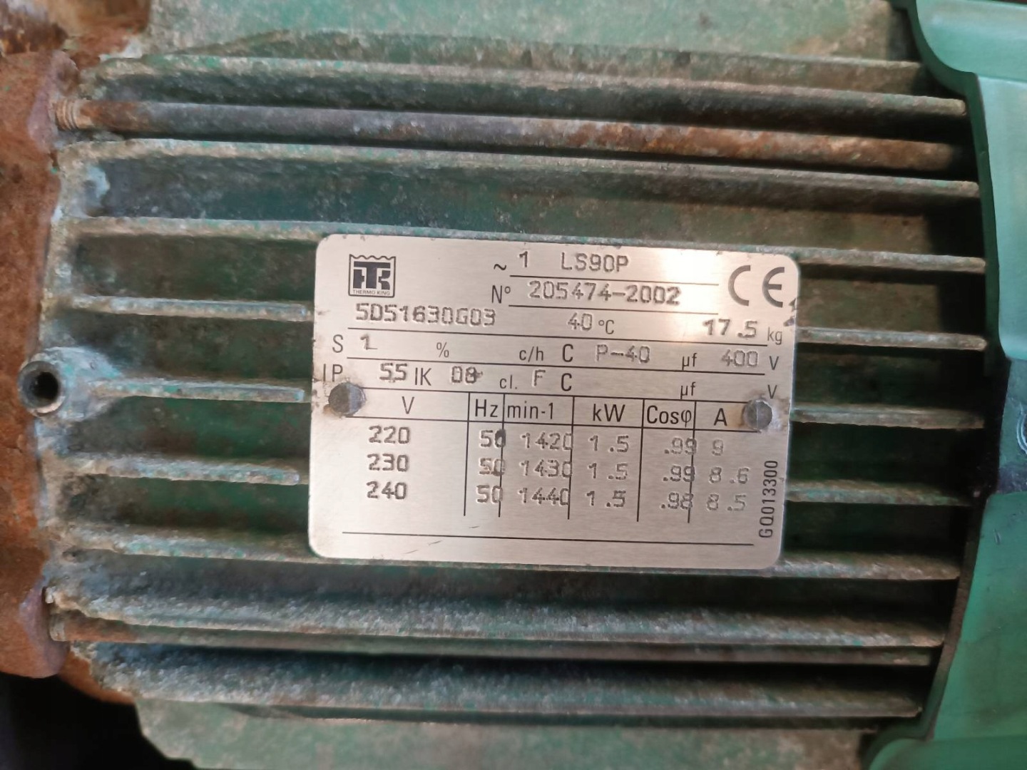 compressor; of the air conditioning + engine electrical AGREGAT THERMO KING LS90P