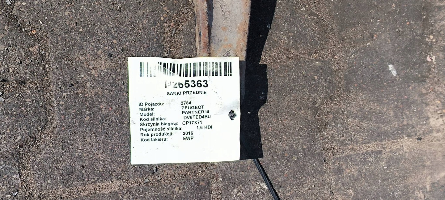 axle beam front 1.6 HDI PEUGEOT PARTNER III