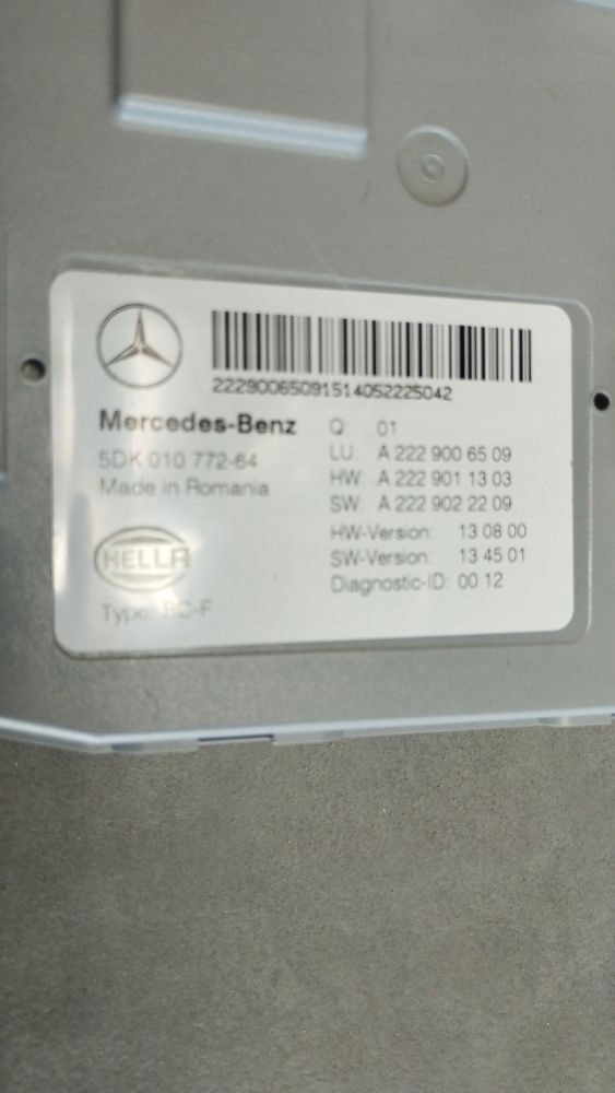 Mercedes-Benz S W222 2014 modulo Centralina SAM A2229022209