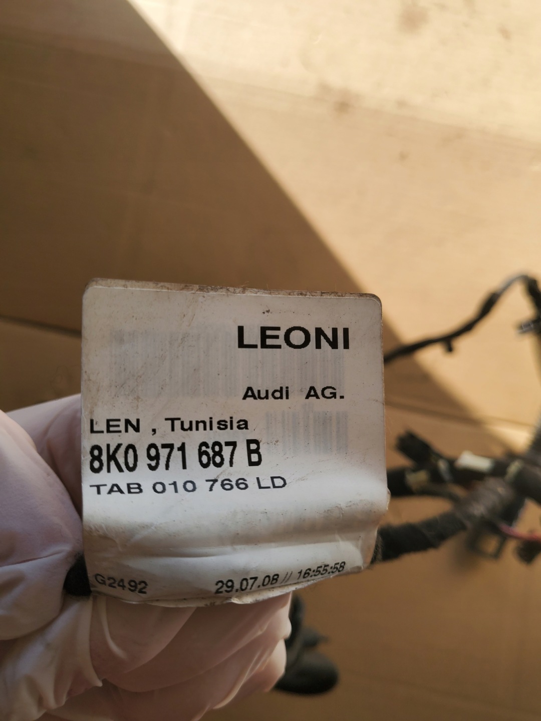 bundle wiring Z door right rear part AUDI A4 B8 8K