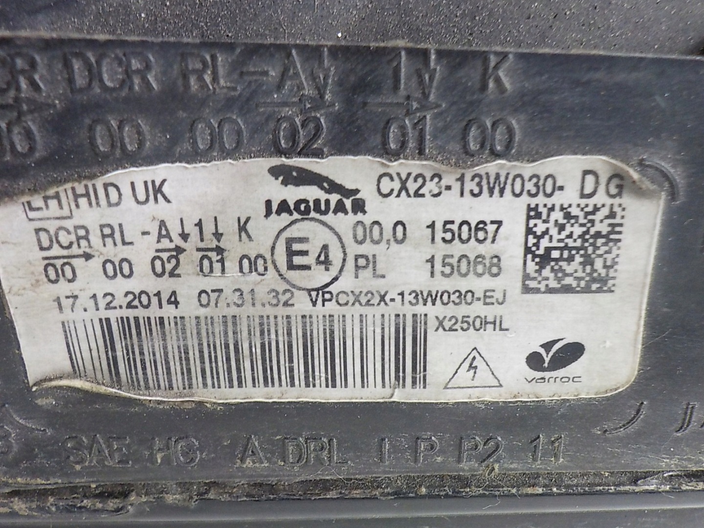 JAGUAR XF X250 XENON LIFT light left front front UK