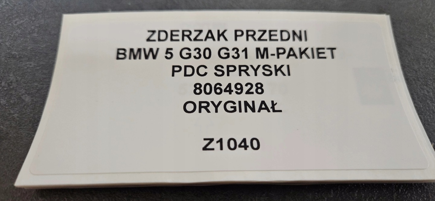 front bumper grid BMW 5 G30 G31 m-packet PDC washers