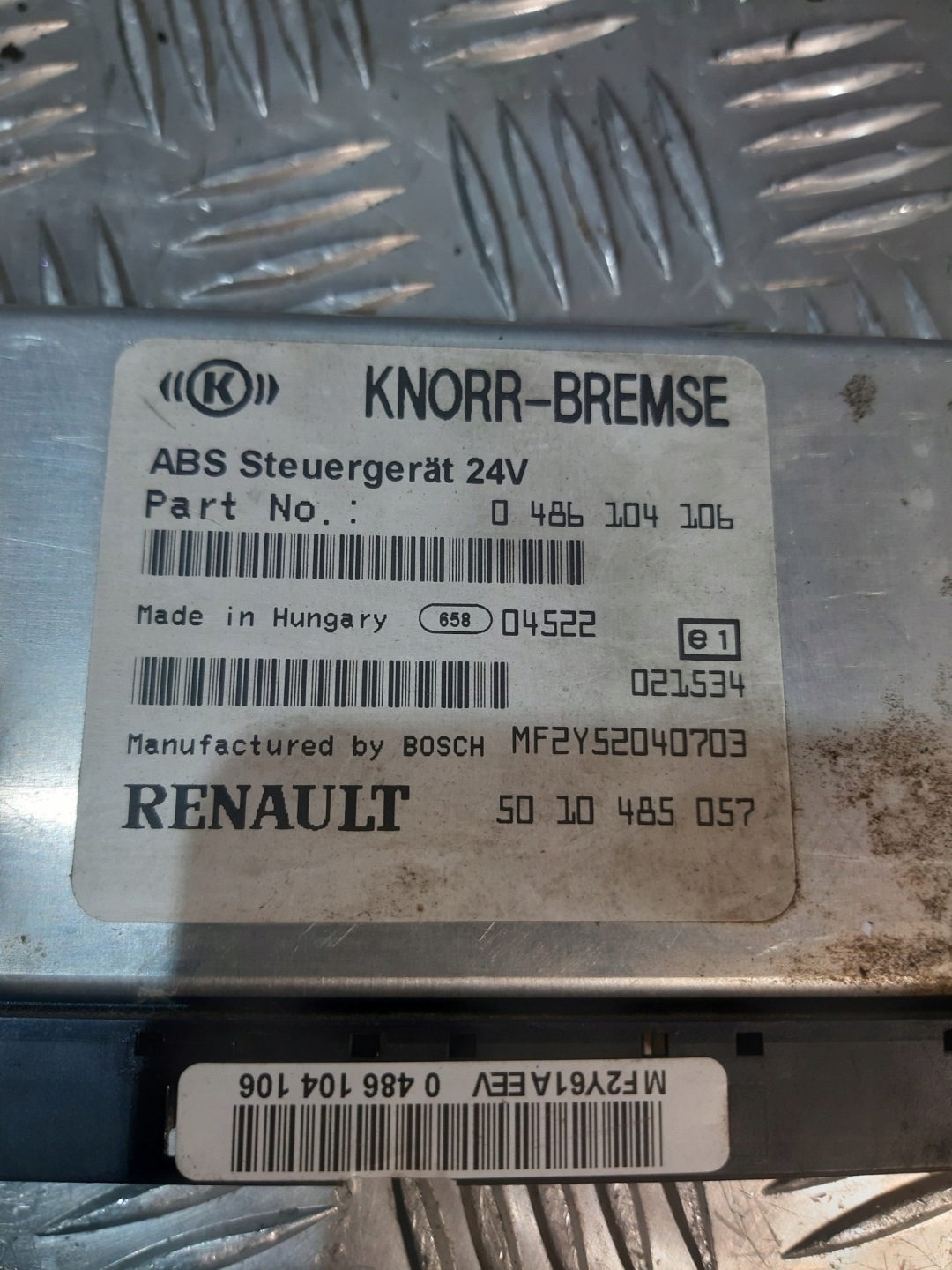 control unit module ABS 24V RENAULT KNORR-BREMSE 0 486 104 106