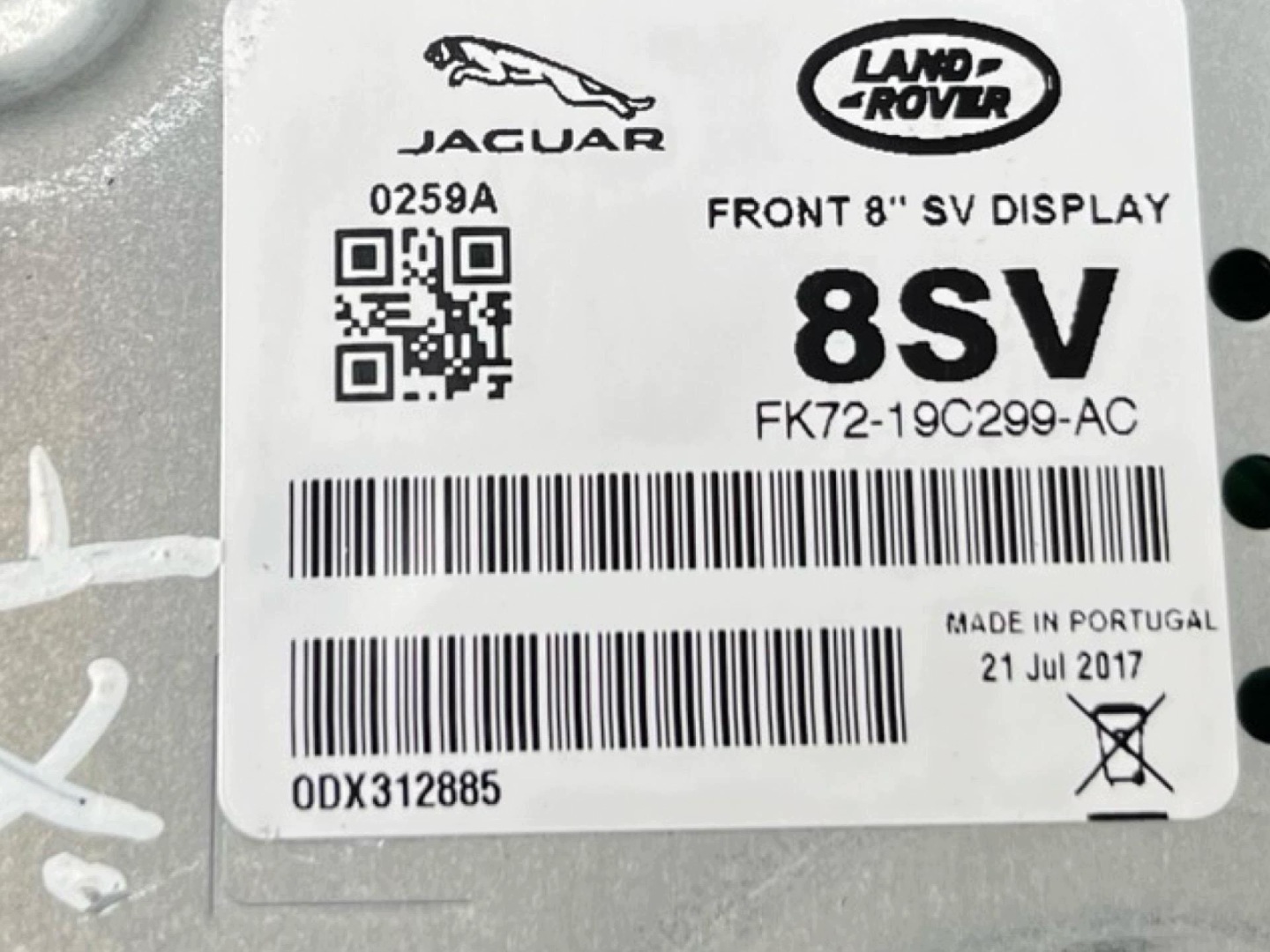display Jaguar XF 1 facelift 260 2011 FK72-19C299-AC
