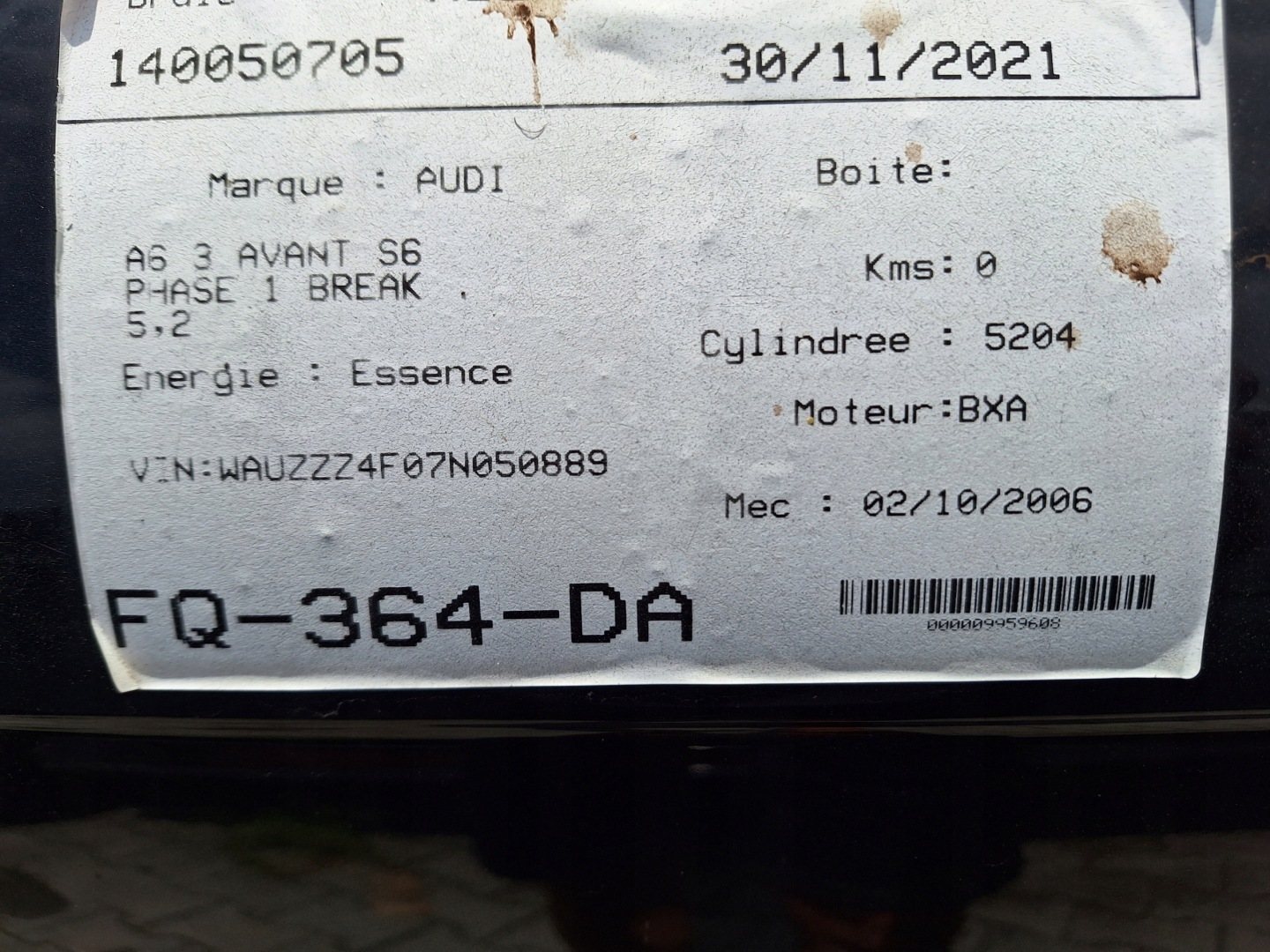 AUDI S6 A6 C6 4F engine V10 5.2 FSI BXA 435KM