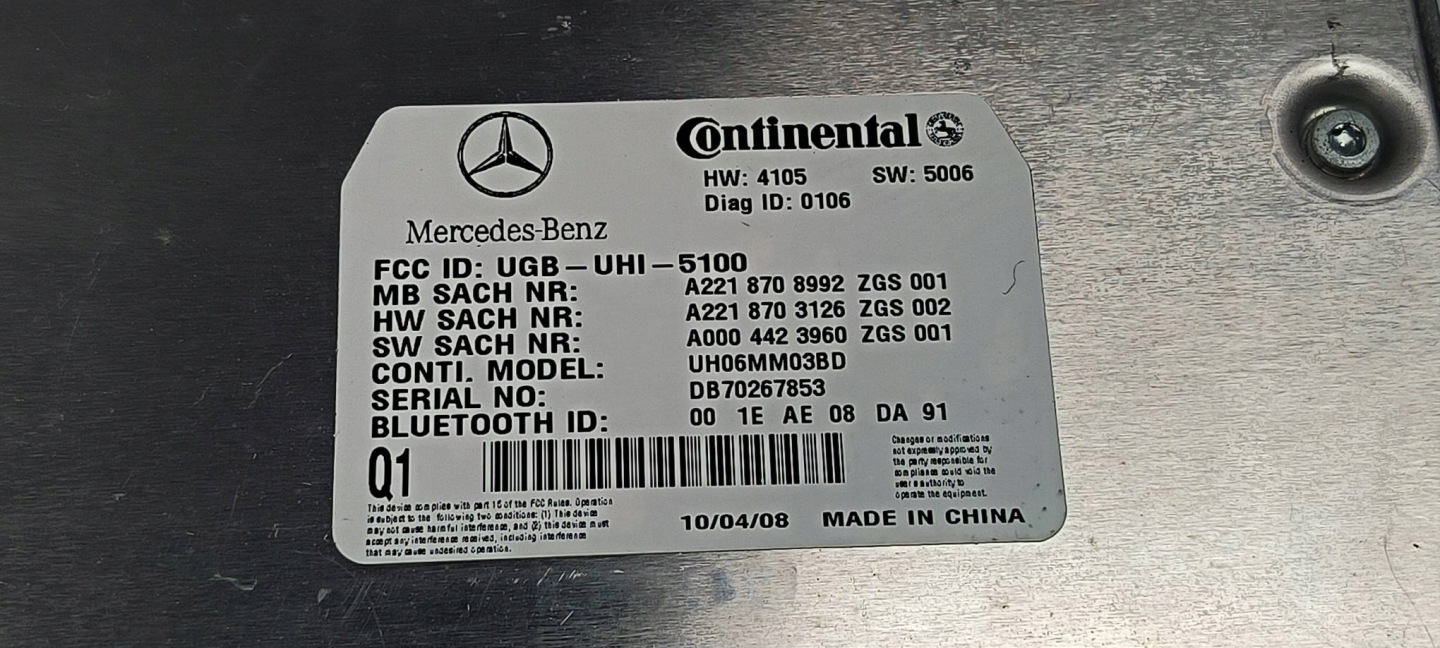 module A2218708992 MERCEDES - BENZ S 320 L W221