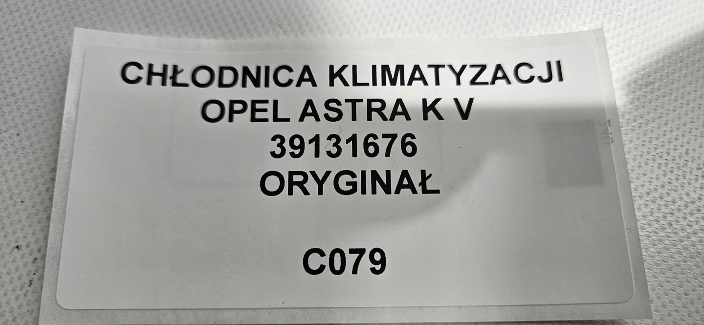 Radiateur climatisation OPEL ASTRA K V 39131676