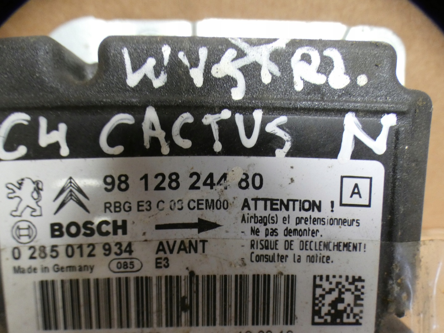 SENSOR airbag CITROEN C4 CACTUS 9829535580 CZYSTY